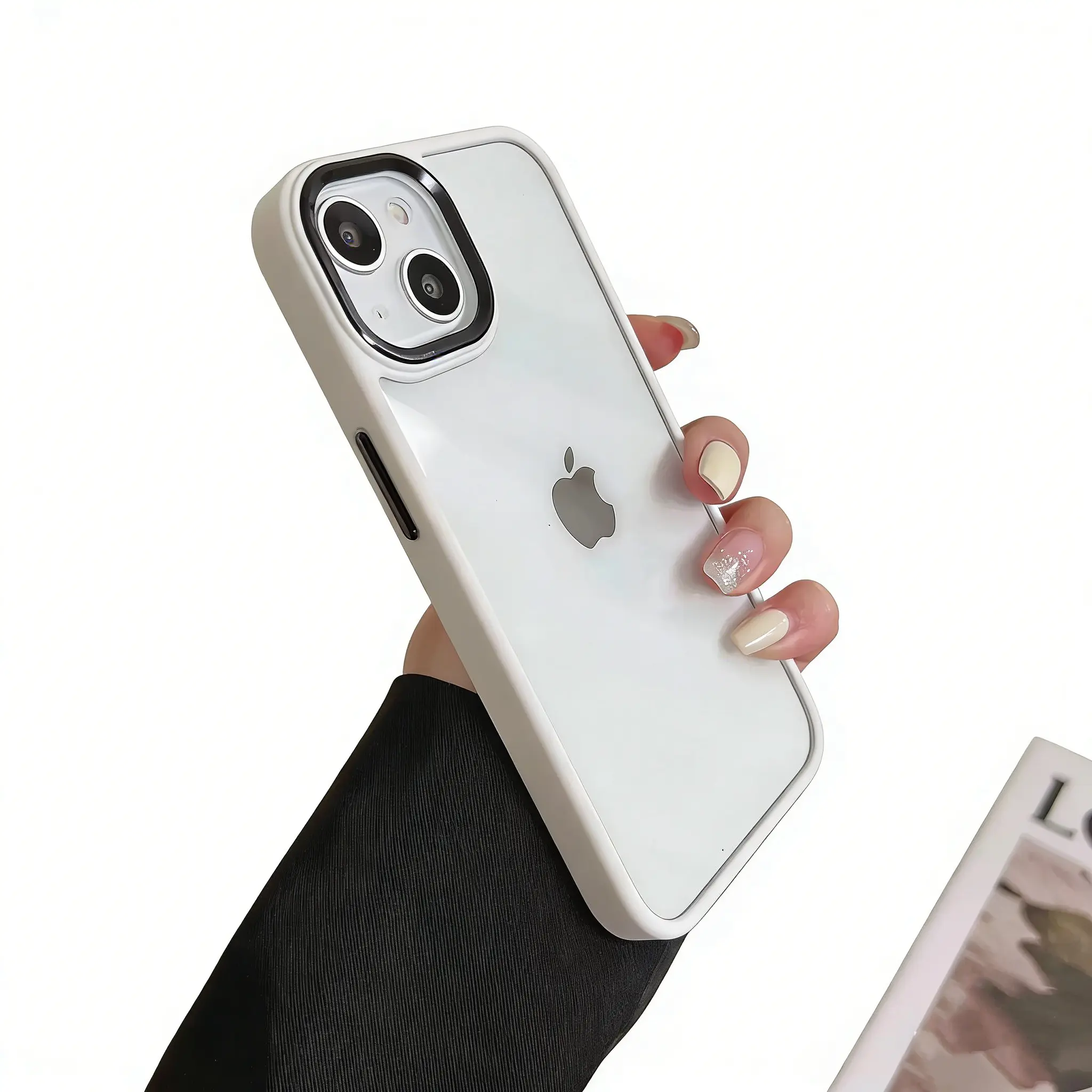 Transparent phone case - simple solid color - shock-proof i phone case