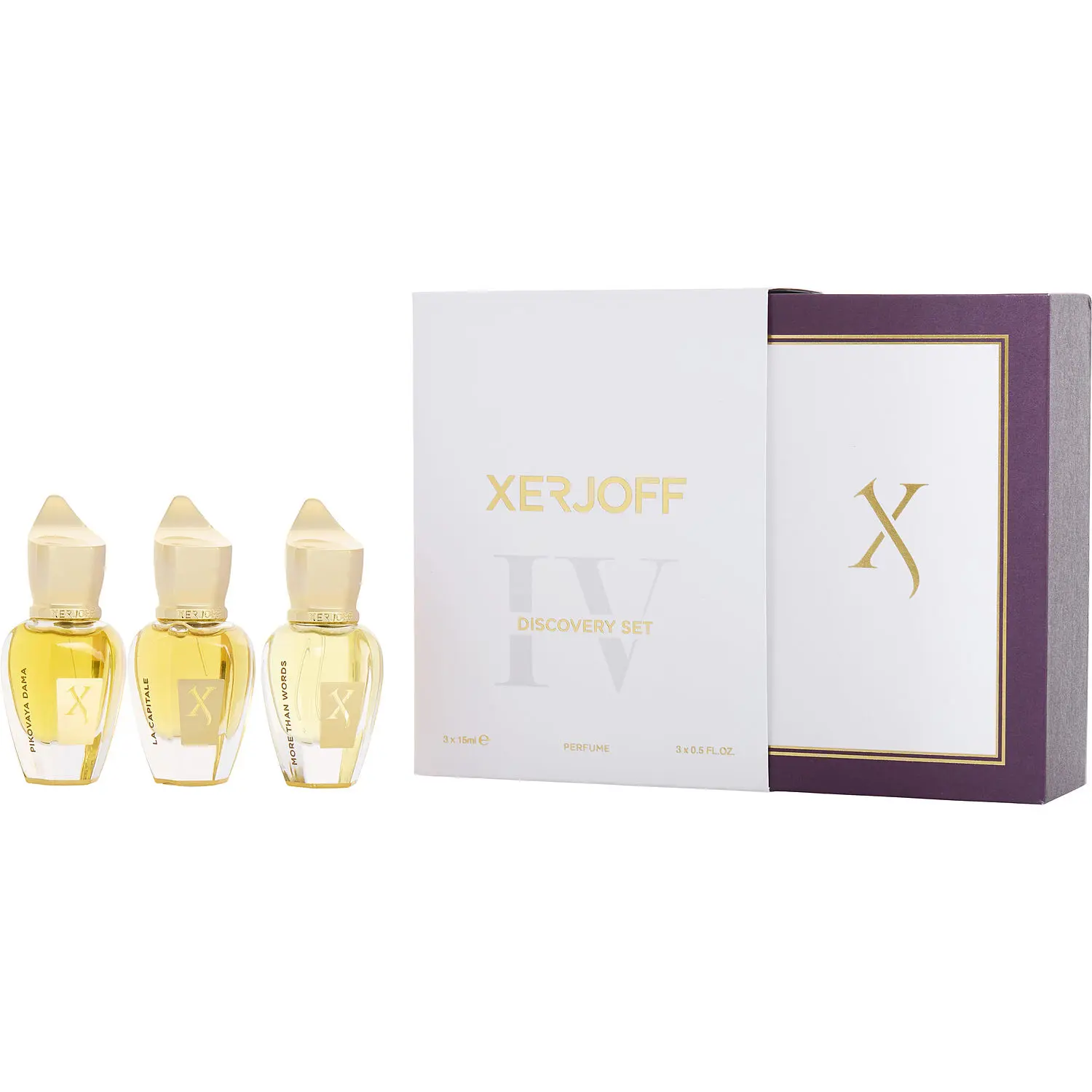 Xerjoff Variety Set-3 Piece Mini Variety With Pikovaya Dama & La Capitale & More Than Words And All Are Eau De Parfum 0.5 Oz Mini For Unisex