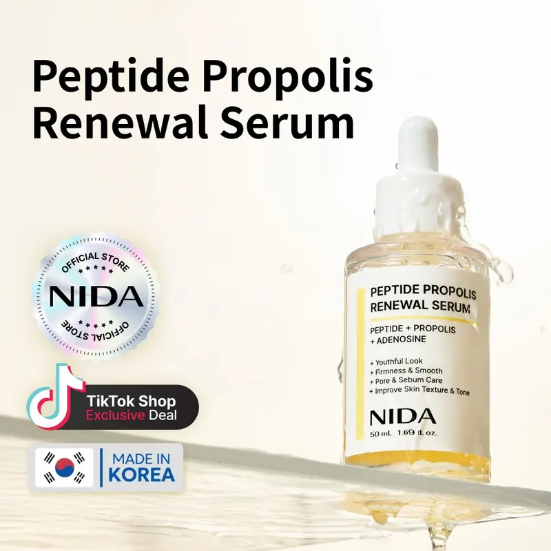 NIDA Peptide Propolis Renewal Serum Wrinkles Fine Lines Aging Skin Daily Radiant