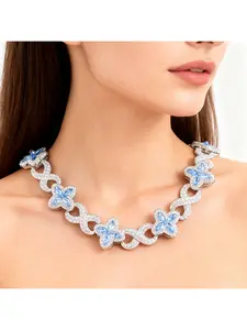 Hip Hop Four-Leaf Clover Figure 8 Cuban Chain Necklace & Bracelet Fashion Cool Unisex Luxury Colorful Jewelry