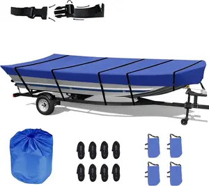 Jon Boat Cover 420D 12 to 18 ft Trailerable All Weather Waterproof UV Resistant Boating Accessories