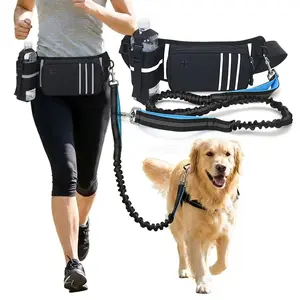 Hands Free Retractable Dog Walking Leash With Waist Bag For Dog Outdoor Walking, Multifunctional Dog Walking Storage Bag Dog Traction Rope