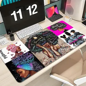 Beautiful African Woman Super Mother Mouse Pad Design XXL 1000×500mm 900×400mm 800×400mm 600x300mm Large Gaming Mouse Pad - Extended, Thick, Non-Slip Rubber Base Desk Mat with Precision Stitched Edges - Washable Large Desk Pad Non Slip Mousepad