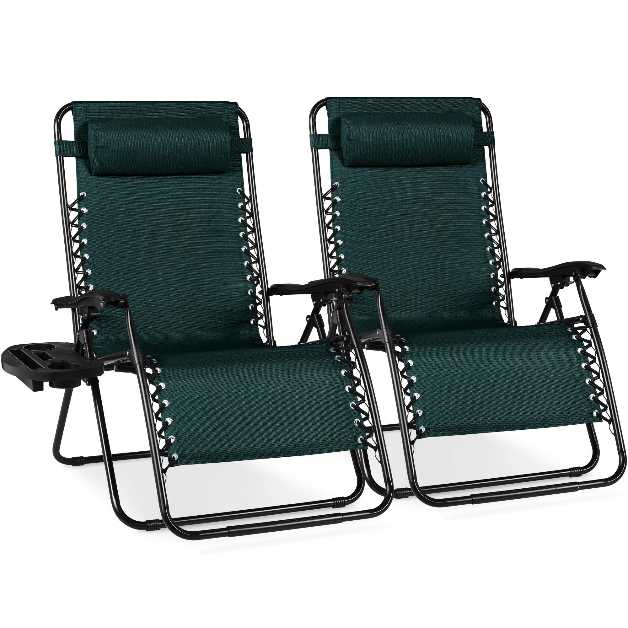 Best Choice Products Set of 2 Extra Wide Zero Gravity Lounge Chair Recliners w/ Cup Holder