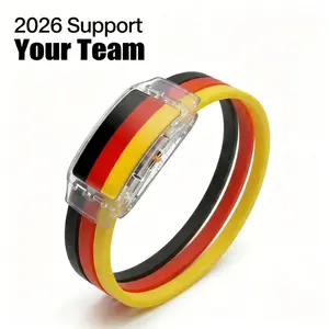 2026 Germany (GER) Soccer Fan Gear LED Light Up National Flag Bracelet Glow in the Dark Silicone Wristband Game Day Watch Party Favors Sports Team Pride Accessory