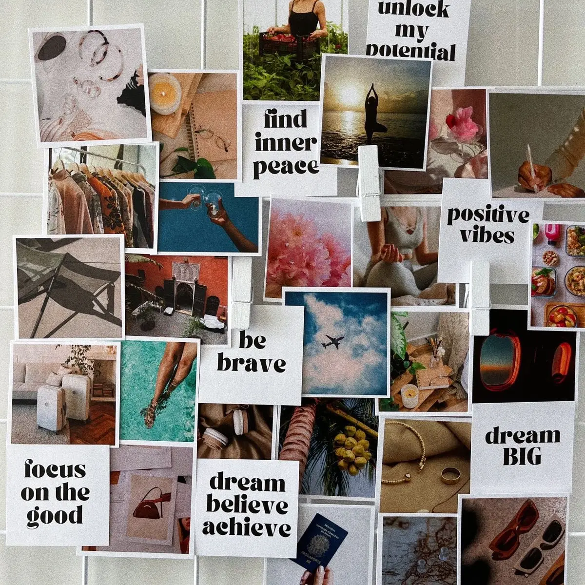 Vision Board Box with 125+ Photos and Affirmations for Dream Life, Home Decor, Money and More
