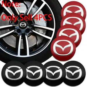 4pcs 56mm Aluminum Mazda Logo Car Wheel Hub Center Cap Stickers Emblem Badge Decoration Decals For Mazda 2 3 6 5 Atenza CX30 CX90 CX60 CX50 MX30 CX3 CX5 MX5 CX7 Auto Styling Accessories