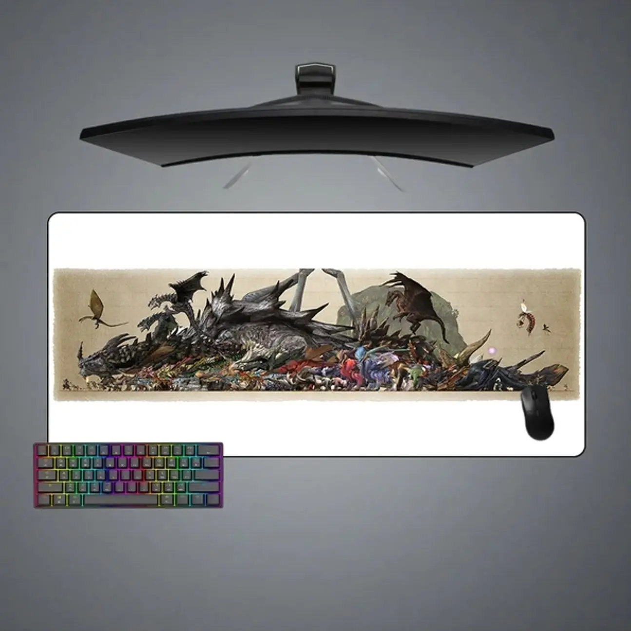Monster Hunter Monster Scale Design Gaming Mouse Pad, Computer Desk Mat