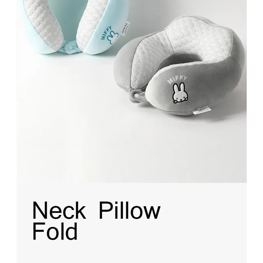 Kawaii Anime Miffy Rabbit U-shaped Pillow Cartoon Creative Cool Ice Bean Pillow Office Nap Pillow Travel Neck Protection