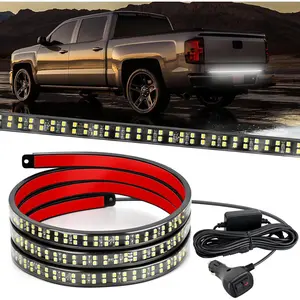 Niligft 48 Inch Truck Tailgate Strobe Light Strip Tail  Bar Rear Window  Lamp Ultra-Bright Double Row 288 LED for Pickup Trailers Construction s Car SUV, White