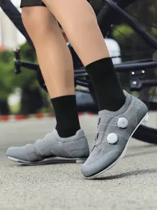 Unisex Breathable Cycling Shoes, Dual Button Mountain/highway Lock Shoes, Anti-Slip Durable Flat Pedal Bike Shoes, Outdoor Racing Commute Bicycle Shoes