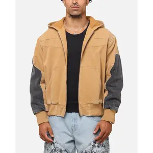 Saint Morta Hooded Workwear Jacket Tan/Black