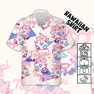 PKM Pink Funny Ghost PKM Pattern Shirt, Anime Hawaian Shirt for Men – Funny, Breathable & Comfy Tropical Outfit, Perfect Gift for Him on Birthday, Mother’s Day, Father’s Day, Christmas & Summer Vacation