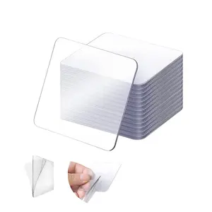 Double Sided Tape Heavy Duty 10PACK Mounting Adhesive Tape Clear Double Sided Tape for Walls Two Sided Tape Remover   Squares 3' Inches Sticky for Wall Door Windows Crafts