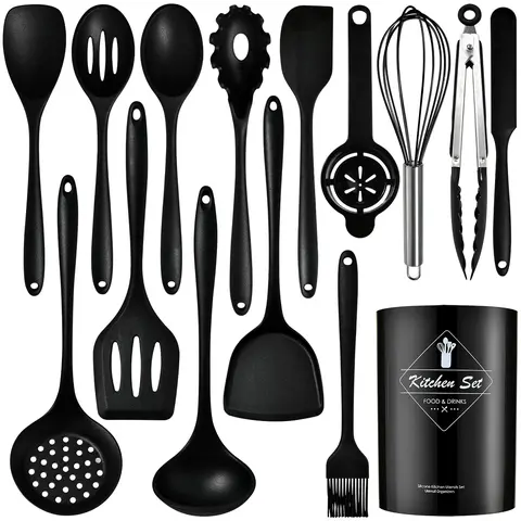 12/15/32 Piece Silicone Cooking Utensil Set, Home and Kitchen, Kitchen Utensils Set, Heat Resistant Up to 446°f, Non-Stick Kitchen Tools, Dishwasher Safe, Includes Spatula, Tongs, Brush