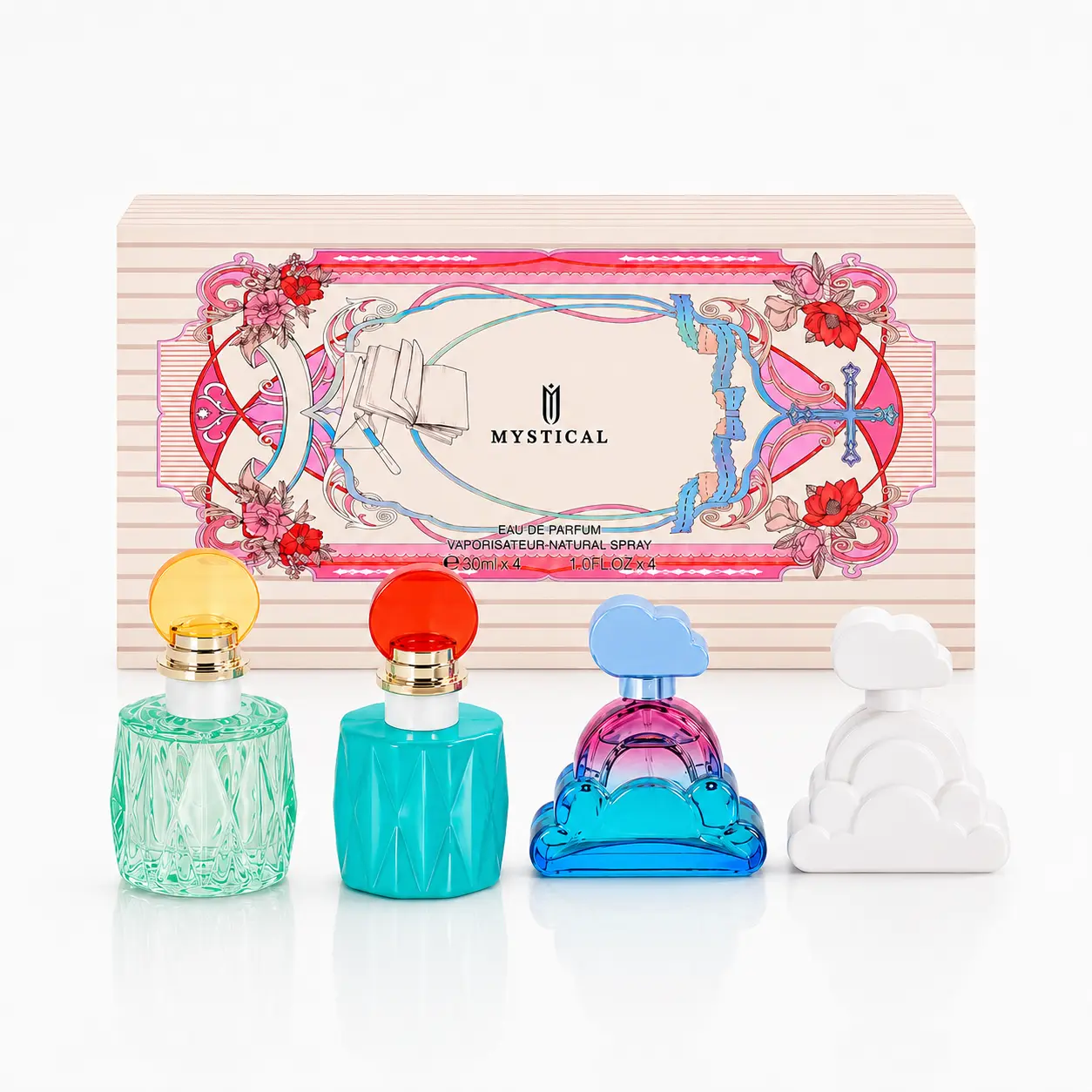 MYSTICAL Women’s Perfume Gift Set, 4 x 30ml Eau de Parfum | eau de parfum for women|floral perfume set|long lasting perfume for women|birthday gift for her|Long-Lasting Birthday & Holiday Gift for Her