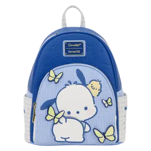 Gingham Mini Backpack with Butterflies