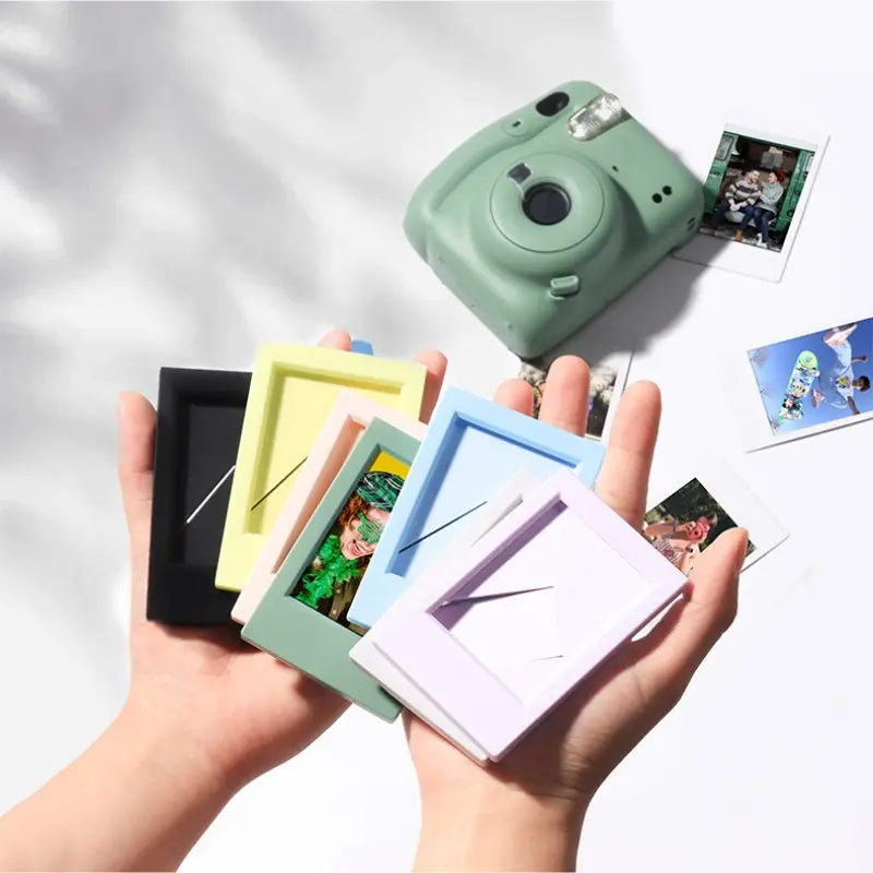 5-Pack 3-Inch Mini Photo Frames Compatible with Fuji Mini Instant Cameras (Mini 7S/8/9/11/12/25/50/70/90) - Clear Plastic Display Stands for Instant Photos Picture Frame