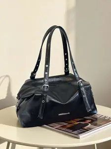 Simple classic one-shoulder handbag, metal buckle adjustable shoulder strap one-shoulder bag, Adjustable Strap Purse, Casual flap pocket, multi-pocket practical design versatile, suitable for daily travel, shopping