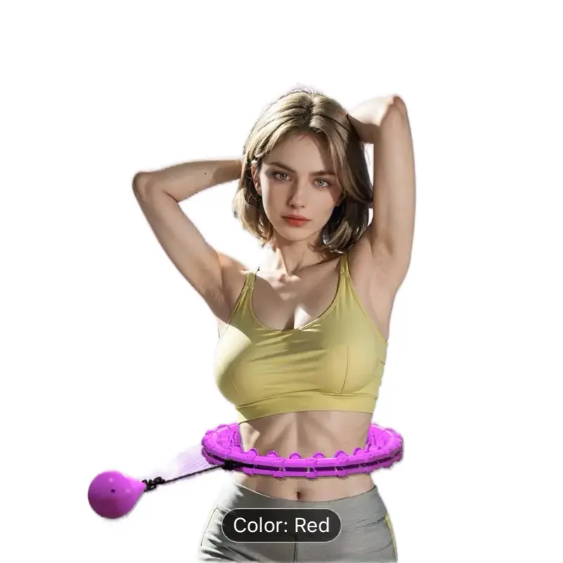 Hula Circle 160cm Portable 2 in 1 Workout Equipment with 32knots Detachable Links, Smart Noiseless, 40 decibels Silky Sound, Yellow & Purple Options