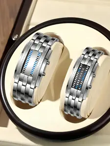 Fashion Couple Watch, Unisex Business Watch with Digital Display, Trendy All-match & Exquisite Watch for Birthday Gift with Box, Stainless Steel Quartz, Fashionable Watches, Modern Watches, Quartz Watches
