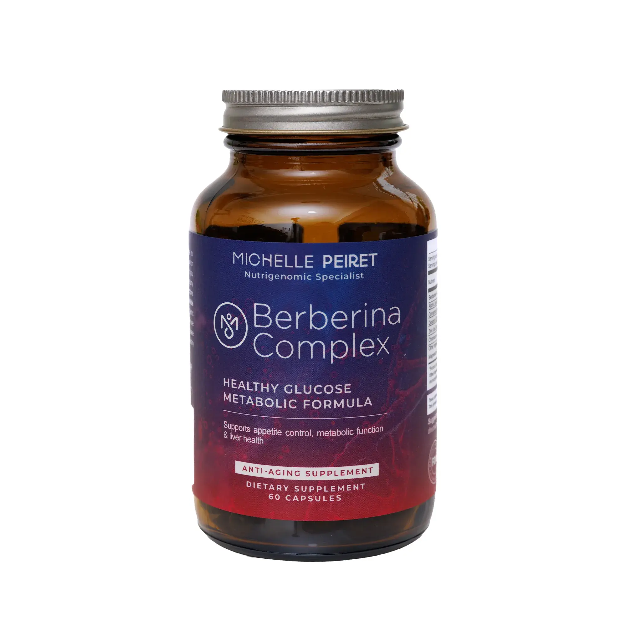 Michelle Peiret Berberina Complex – Berberine HCl 500mg with Alpha Lipoic Acid, Cinnamon, Chromium & Zinc – Healthy Glucose & Metabolic Support Supplement, 60 Capsules