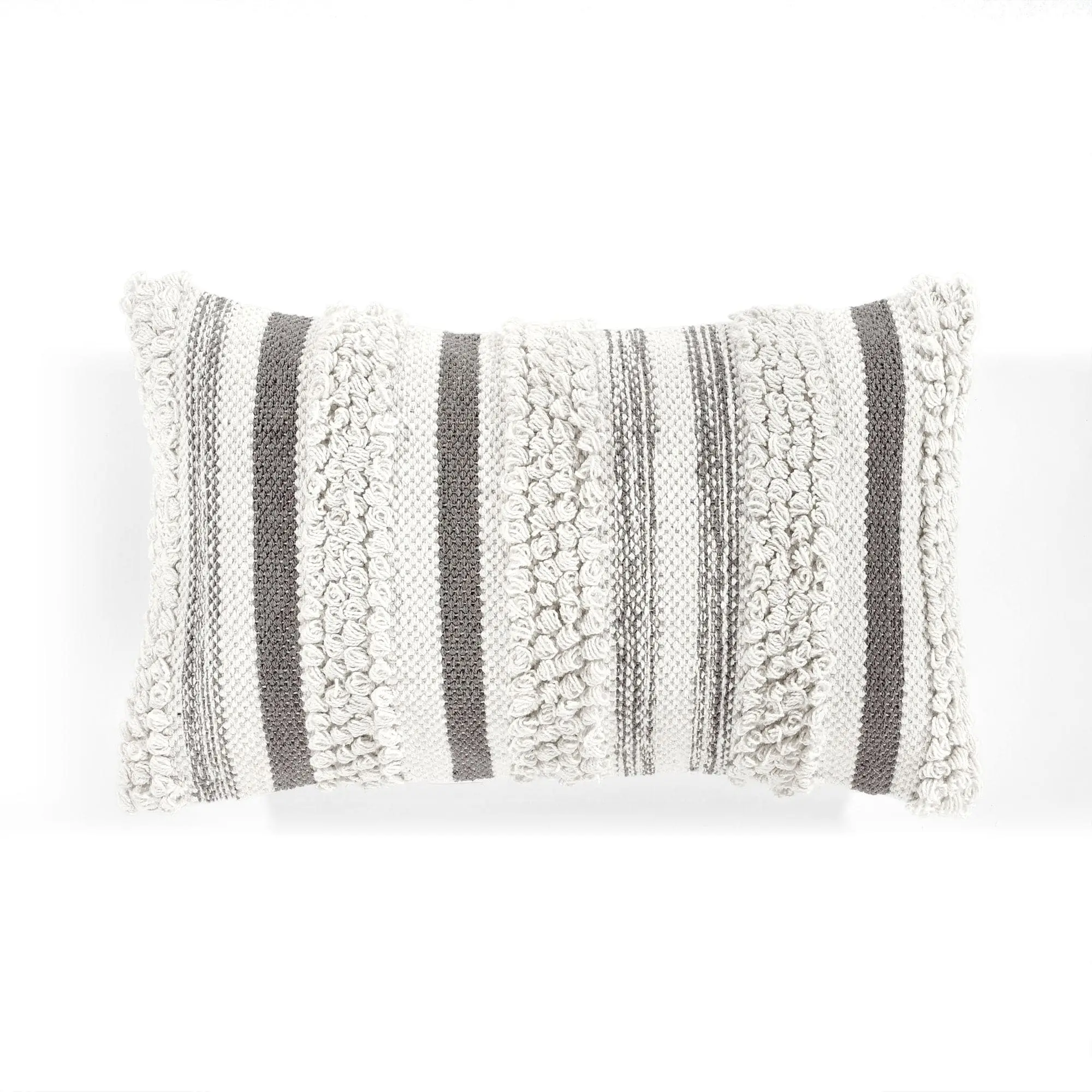 Lush Decor Bria Stripe Decorative Pillow Cover with Unique Striped Patterns in Neutral and Gray Colors Lush Decor Bria Stripe Decorative Pillow Cover with Unique Striped Patterns in Neutral and Gray Colors