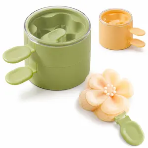 Flower Shape Popsicle Mold, Reusable DIY Ice Cream Maker for Homemade Summer Treats, Fruit Juice, Yogurt, Smoothies and Frozen Desserts
