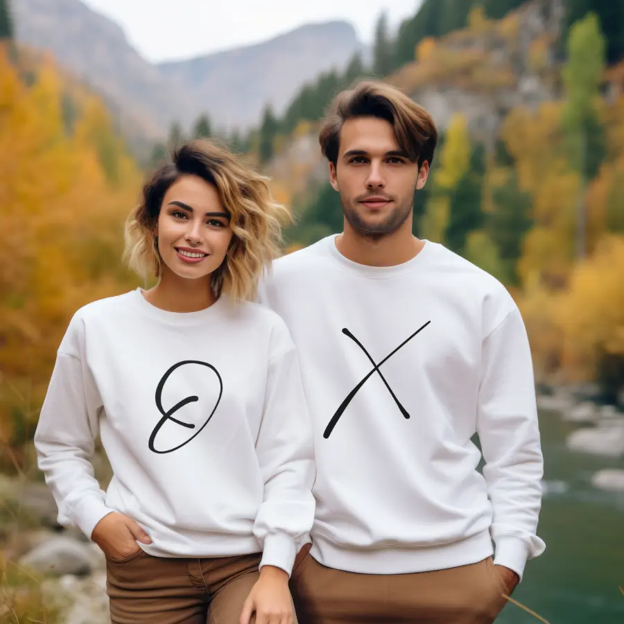 Gift His _ Hers Matching Set_ X _ 0 Couples Outfits, couples matching, matching sweatshirt, matching hoodie, love sweatshirt