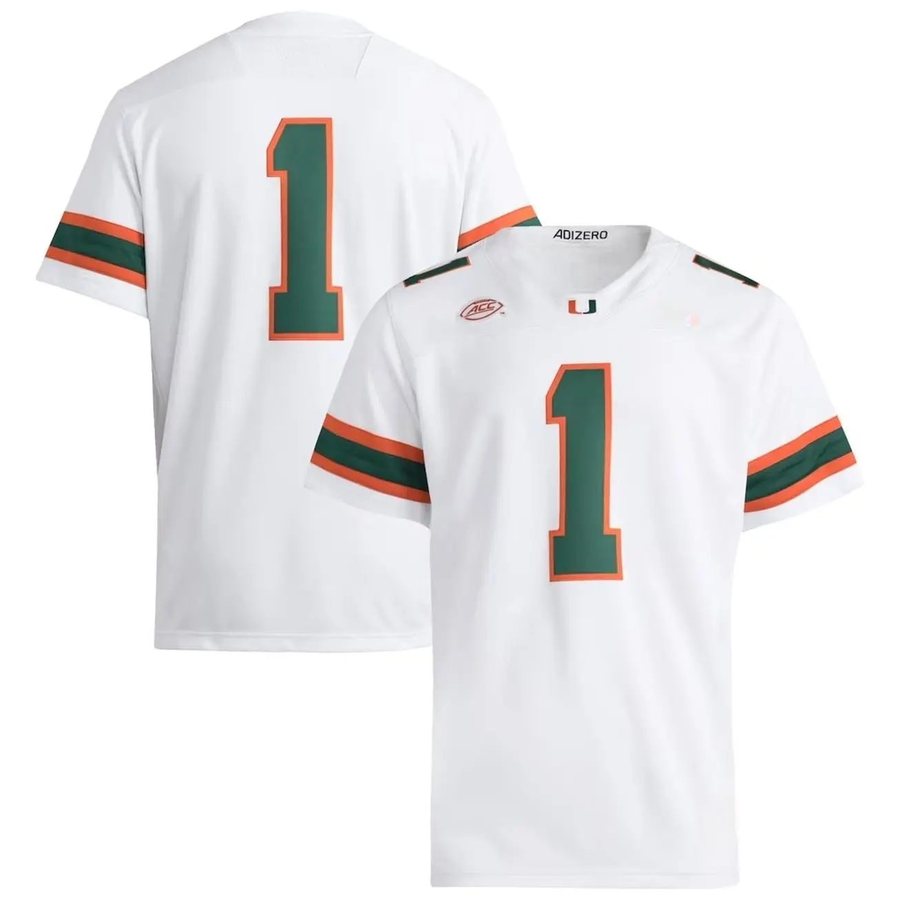 Unisex Football College #1 Miami Hurricanes Premier Strategy Jersey - White