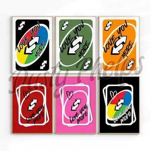 Love You More Uno Reverse Unframed - Playing Card Wall Art - Uno Card Poster Decor - Reversible Card Print Gift