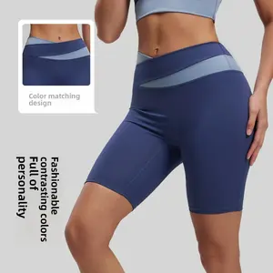 Source factory processing custom color matching five-point pants no embarrassment line yoga pants fitness running sports leggings