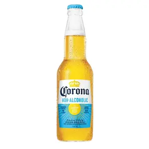 Corona Non-Alcoholic Beer 6 Pack - Non-Alcoholic Beverage with Blue Cap and White Label