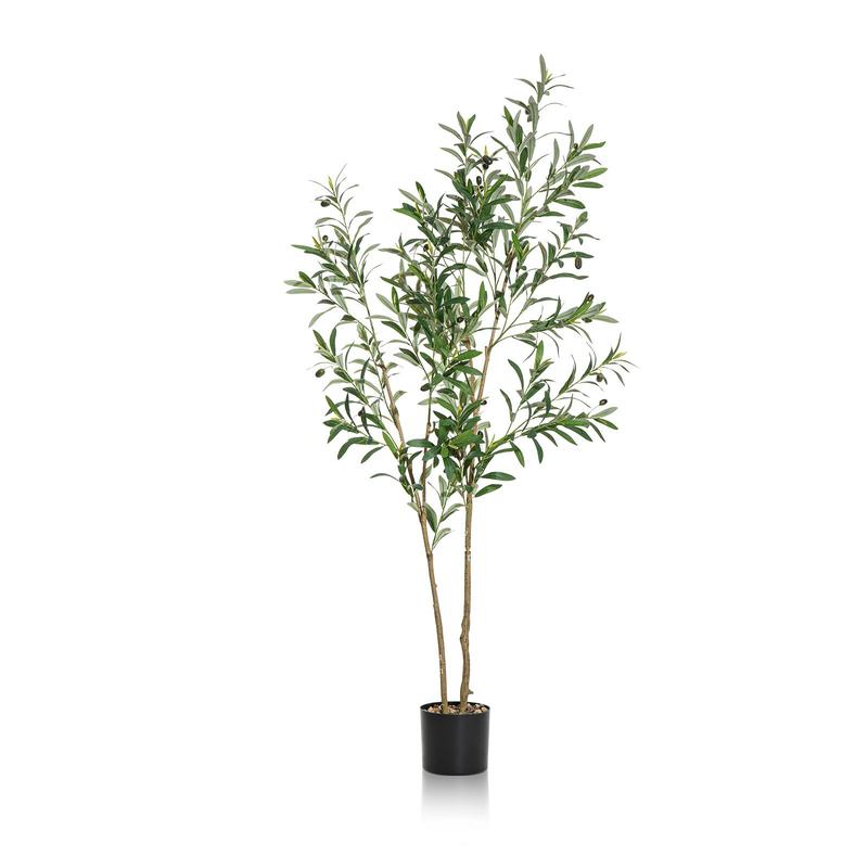 Valentine's Day Gift | DLDA 2-Piece 4Ft Faux Olive Tree with Lifelike Silk Leaves & Real-Wood Trunk for Home Office Decor Artificial Plants Decorative Fake Indoor Plants