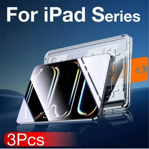 3-Pack Tempered Glass Screen Protector for Apple iPad 11th 10th 9th 8th 7th 6th 5th Gen, 9.7"/10.2"/10.9", 9h Hardness, Bubble-Free Installation, Accessories