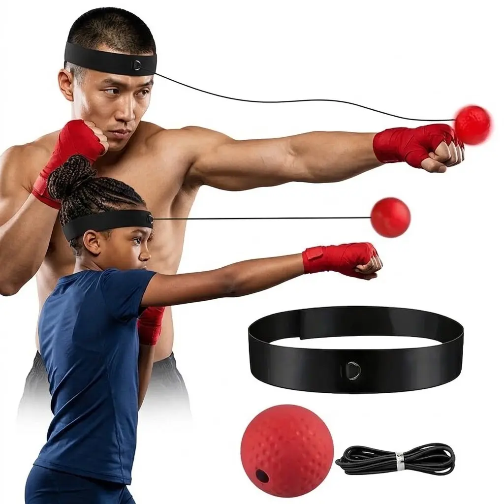 Boxing Reflex Ball with Adjustable Headband, Elastic String Punching Fight Ball for Hand Eye Coordination Agility Reaction Speed Training, Soft Foam Punch Ball for Boxing MMA Workout Fitness, Portable Pocket Trainer for Kids Adults Home Gym