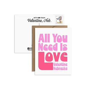 Retro "All You Need Is Love: Valentine, Nebraska" Eco Postcard/Greeting Cards