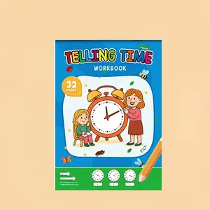 1. This workbook is designed for children to learn timekeeping and is suitable for kindergarten activities conducted at home. It includes reading and math worksheets, and is highly suitable for classroom teaching and back-to-school supplies.