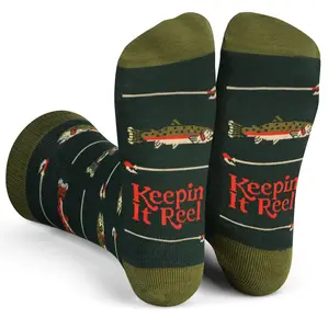 Keepin' It Reel Funny Fishing Socks Gift for Men Accessory