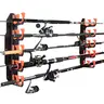 Hikeen Durable Compact ABS Plastic Fishing Rod Holder Rack - Arc Structure, Protection Pad, Wall-Ceiling Mounted Gear Storage for Dads (10 Rods Max, Fits 17" Wall Space, 1.61 Inches, 41mm Diameter Fishing Accessory)