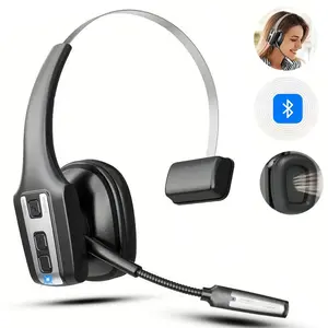 Trucker Bluetooth Headset Wireless Bluetooth eradphones with Dual Noise Cancelling Microphone & Mute Button, 55Hrs Working Time PC Headset for Cell Computer,Truck Driver Audio Headphone laptop cellphone work travel gear ipx5 waterproof audio earbuds Elect