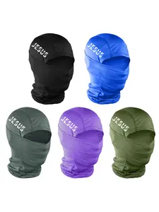 Jesus Letter Print Ski Mask for Men & Women, Woven Fabric Loose-Fit Sporty Design, All-Season Outdoor Sports Accessory