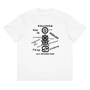 Cotton Unisex Graphic T-Shirt Fitted Short Sleeve Crew Neck Casual Minimalist Summer Tee 100% Combed Ring Spun Cotton Menswear - Fabric