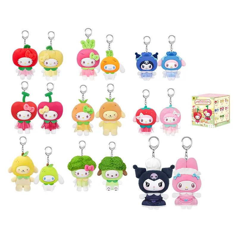 TOPTOY Kt Fruit & Vegetable Series Vinyl Plush Box Set, Cute Collectible Figures, Desktop Ornament, Gift for Above 12, Fruit Theme Birthday & Holiday Present