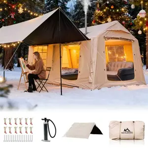 4-Season Air Tent with Stove Vent PU5000mm Ideal for Snowy and Hot Climates Inflatable Outdoors Camping