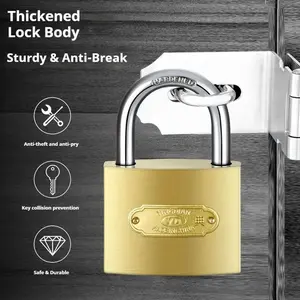 Keyed Padlocks Waterproof Small Lock, Metal Luggage Padlocks, Locker Lock with Keys for Backpack, Boxes, Travel Bags, Locker