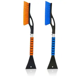 Snow Brush & Ice Scraper (2 Pack) with Aluminum Body 27" | EcoNour
