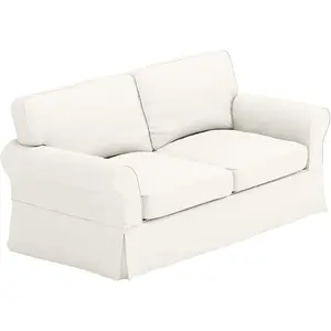 The Cotton Sofa Cover Only Fits Pottery Barn  Arm Sofa Cover Replacement (Width: 68", Not 83") (2 Seat Cotton Beige, Box Edge)