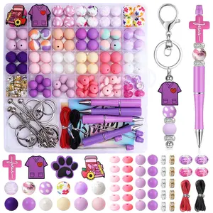 146pcs Silicone Beads Kit, 15mm Round Silicone Beads for Keychains, Bracelets, Jewelry Making, DIY Craft Supplies Bulk Pack