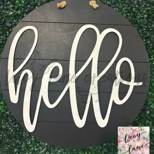 Slatted Hello Door Hanger